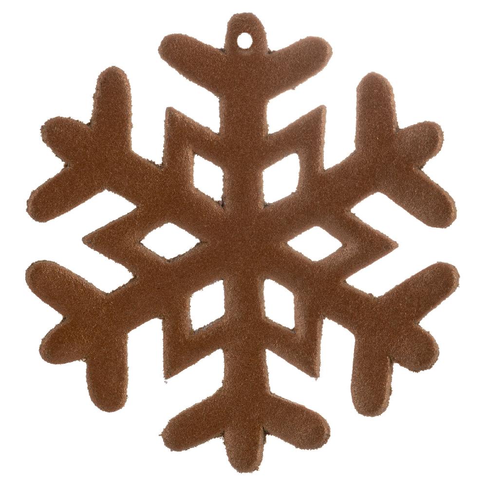 karma gifts Copper Leather Snowflake Ornaments