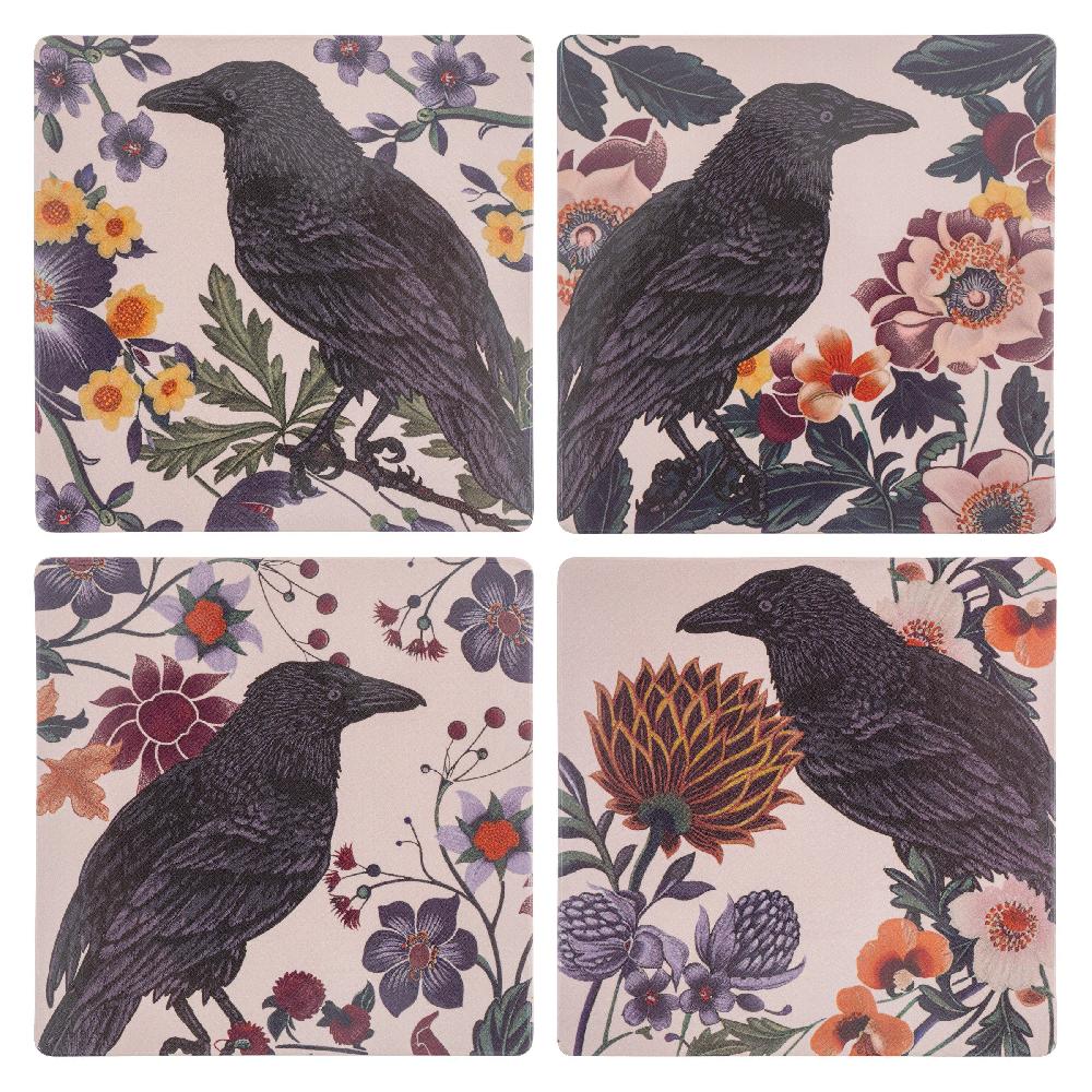 karma gifts Crow Crow Cork Coasters
