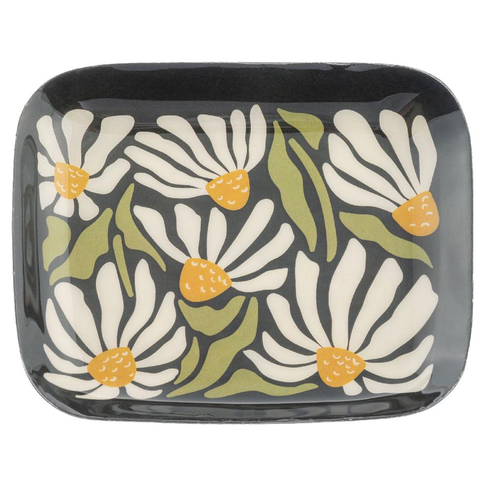 Karma Gifts Daisies Small Rectangle Enamel Trays
