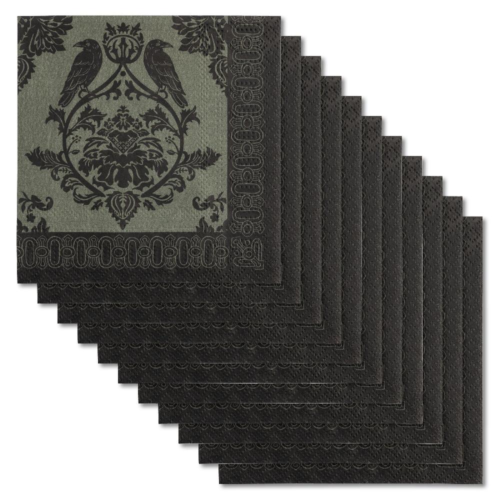 Karma Gifts Damask Crow Cocktail Paper Napkins
