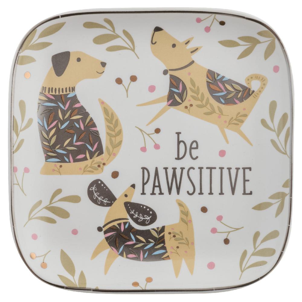karma gifts Dog Flora Square Trinket Trays Large