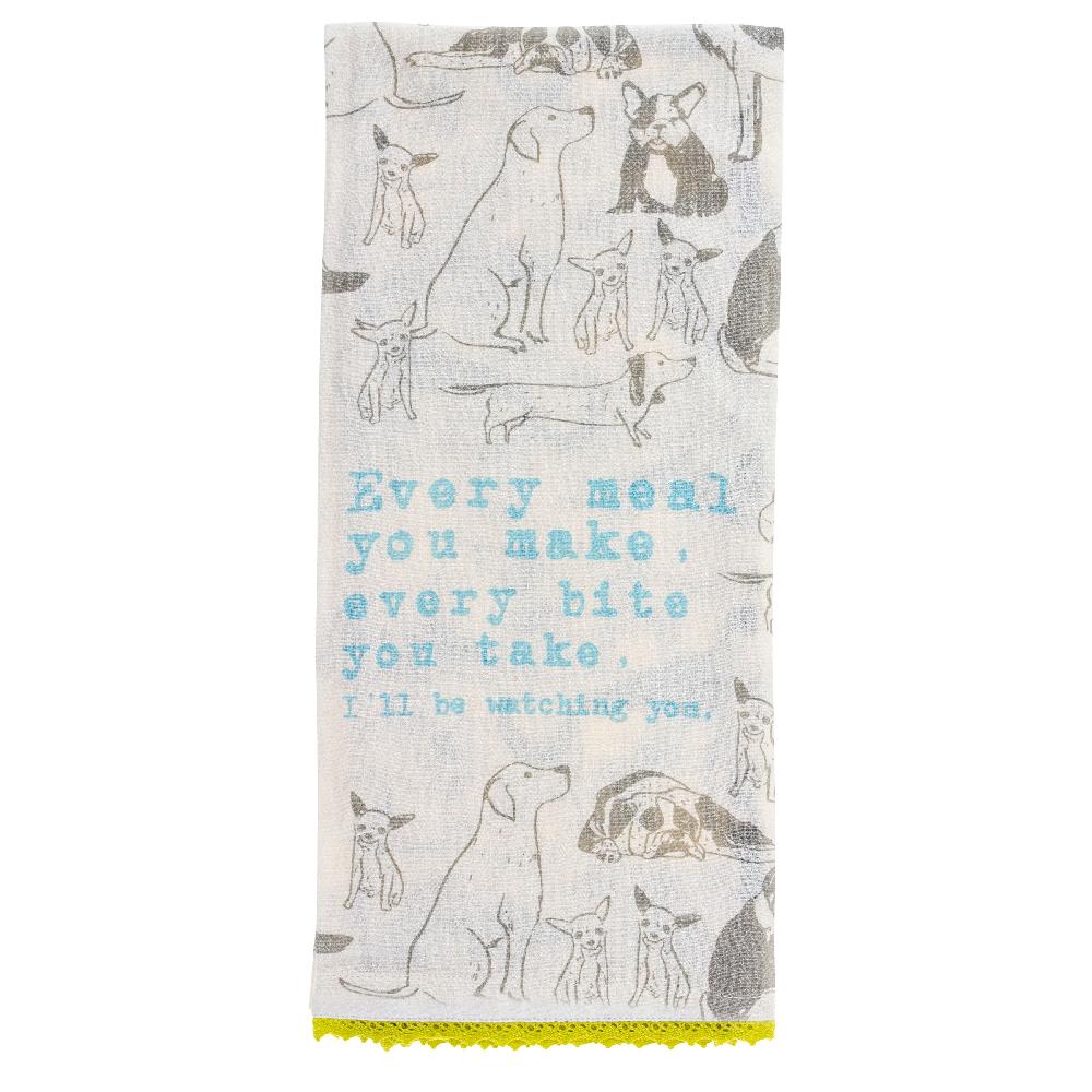 karma gifts Dog Flour Sack Tea Towel