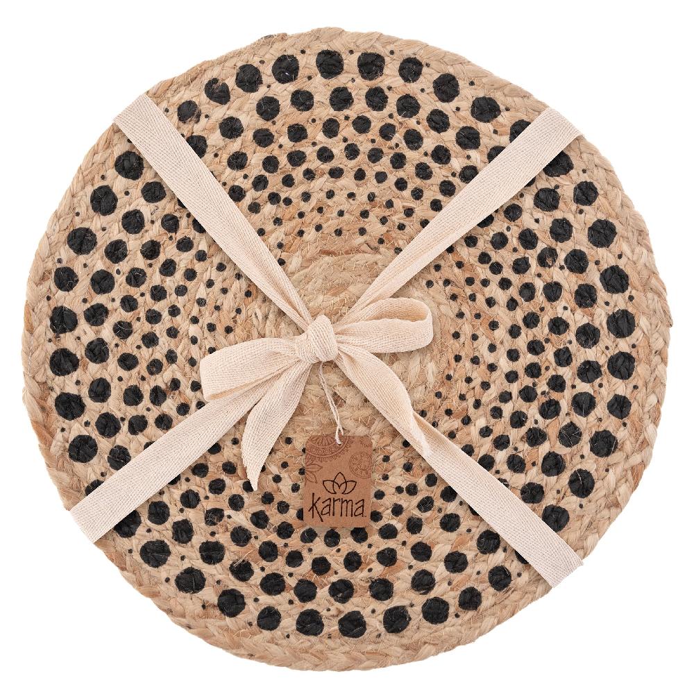 Karma Gifts Dots Jute Placemats Set