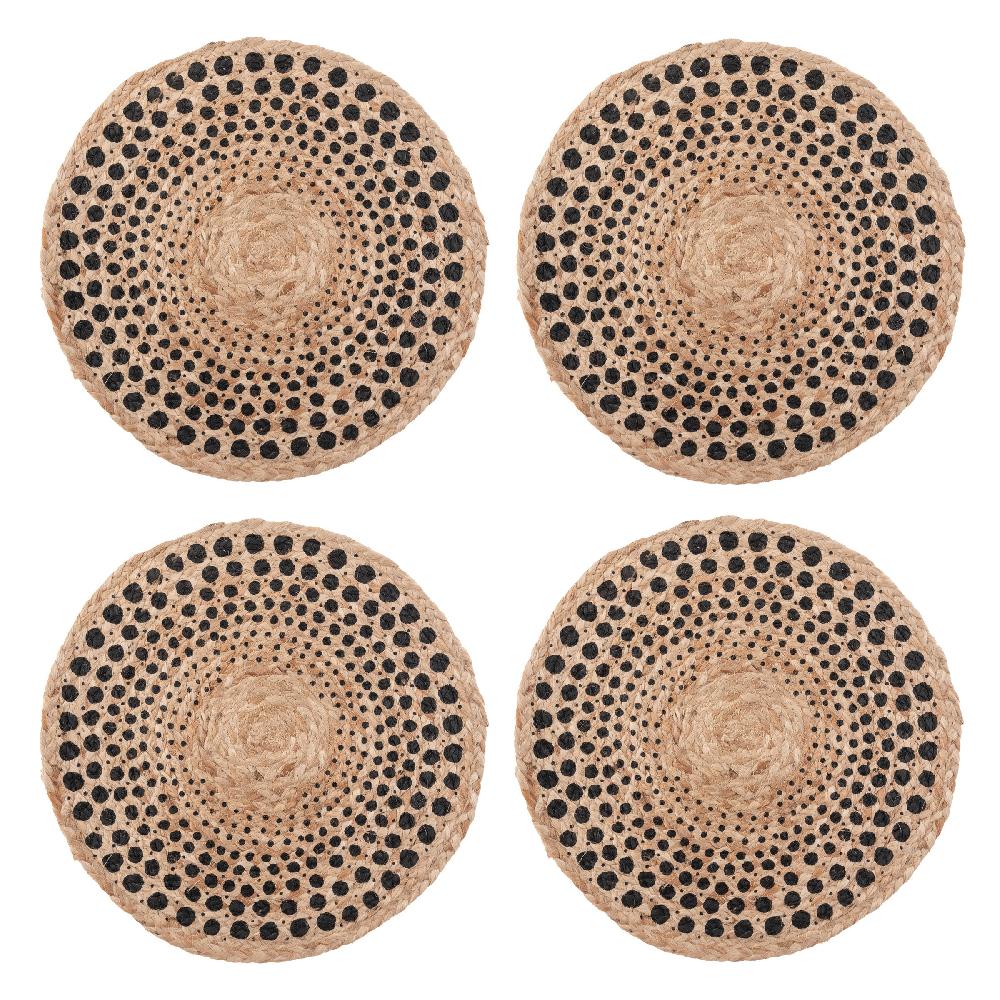karma gifts Dots Jute Placemats Set