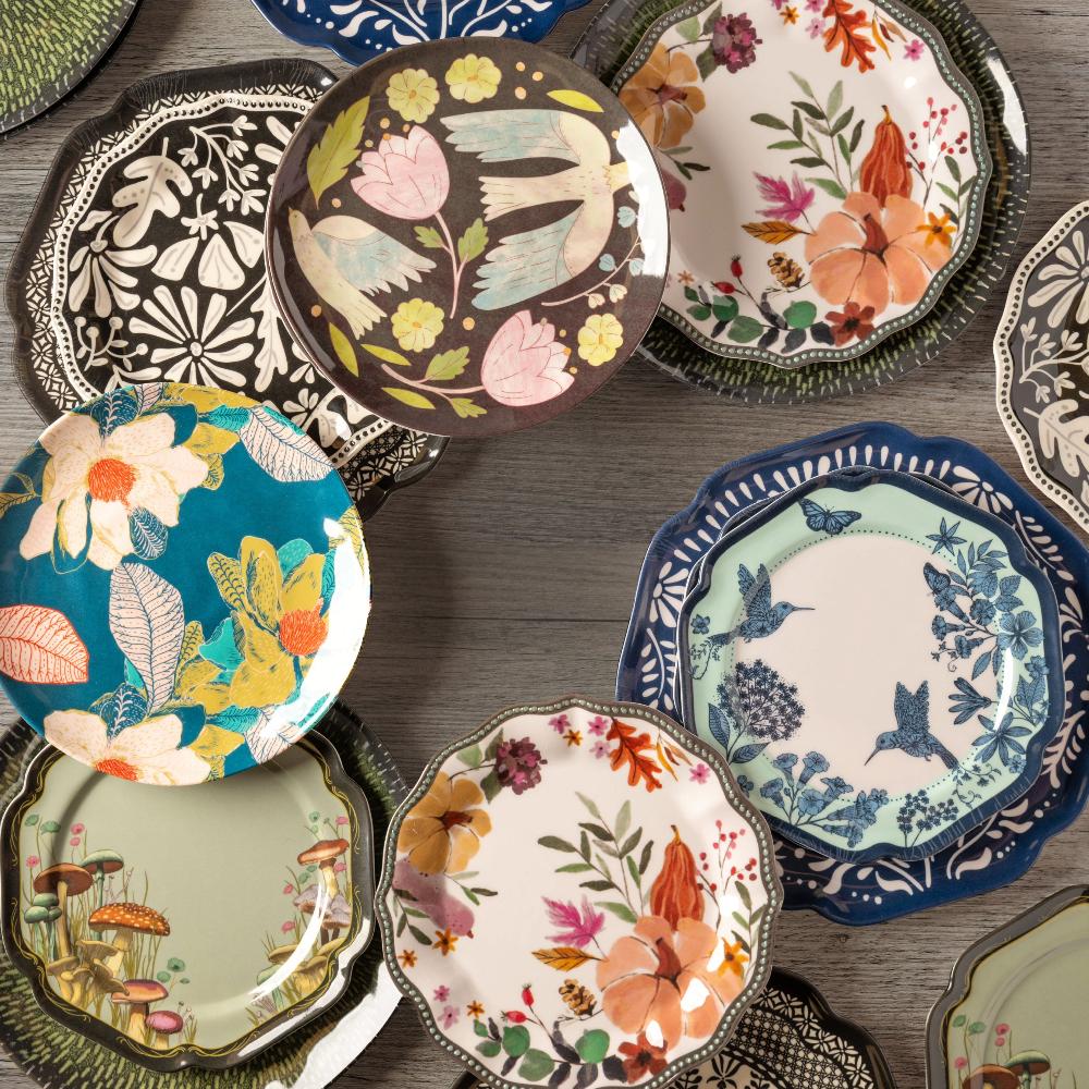 Karma Gifts Dusk Floral Melamine Salad Plates