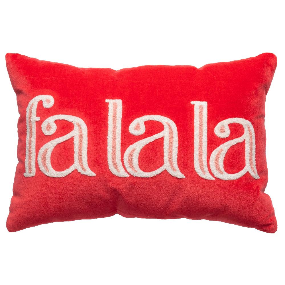 karma gifts Fa La La Lumbar Velvet Pillow