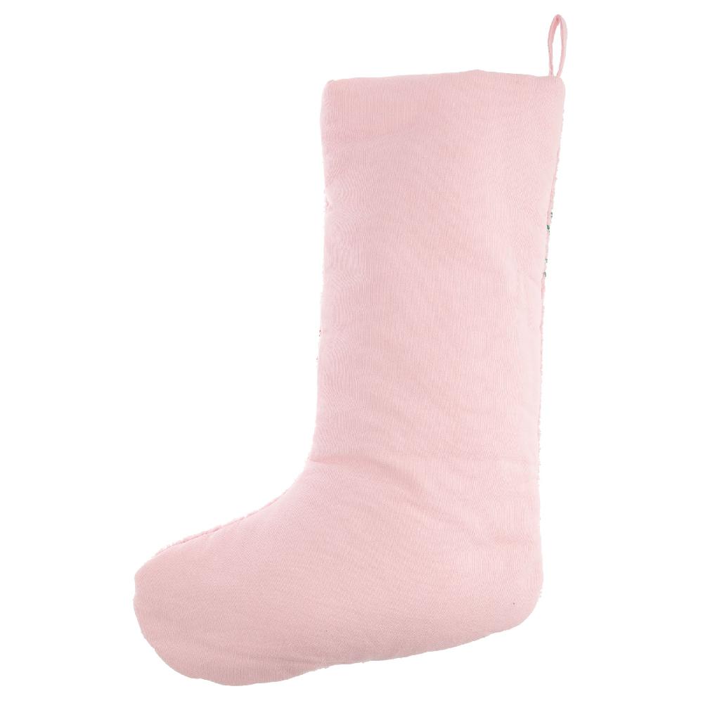 Karma Gifts Festive In Pink Embroidered Stocking