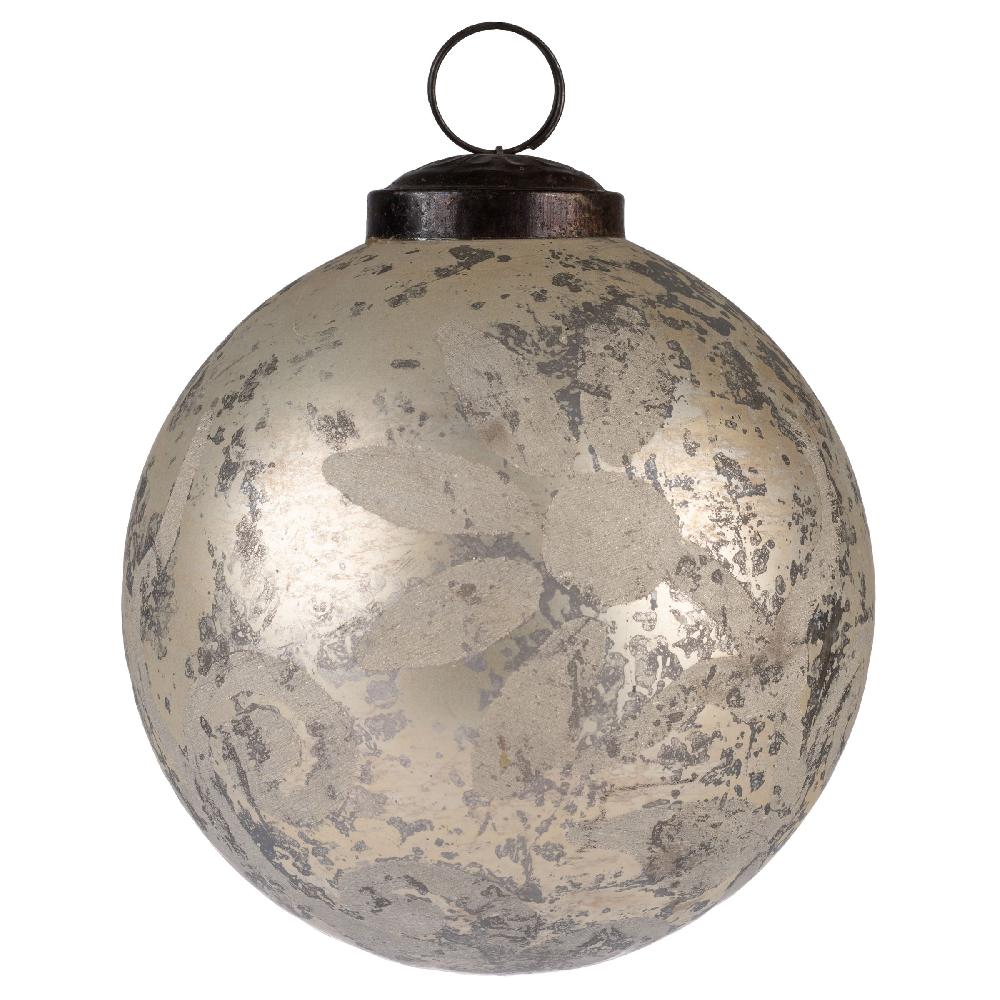 karma gifts Floral Pewter 3" Vintage Glass Ornament