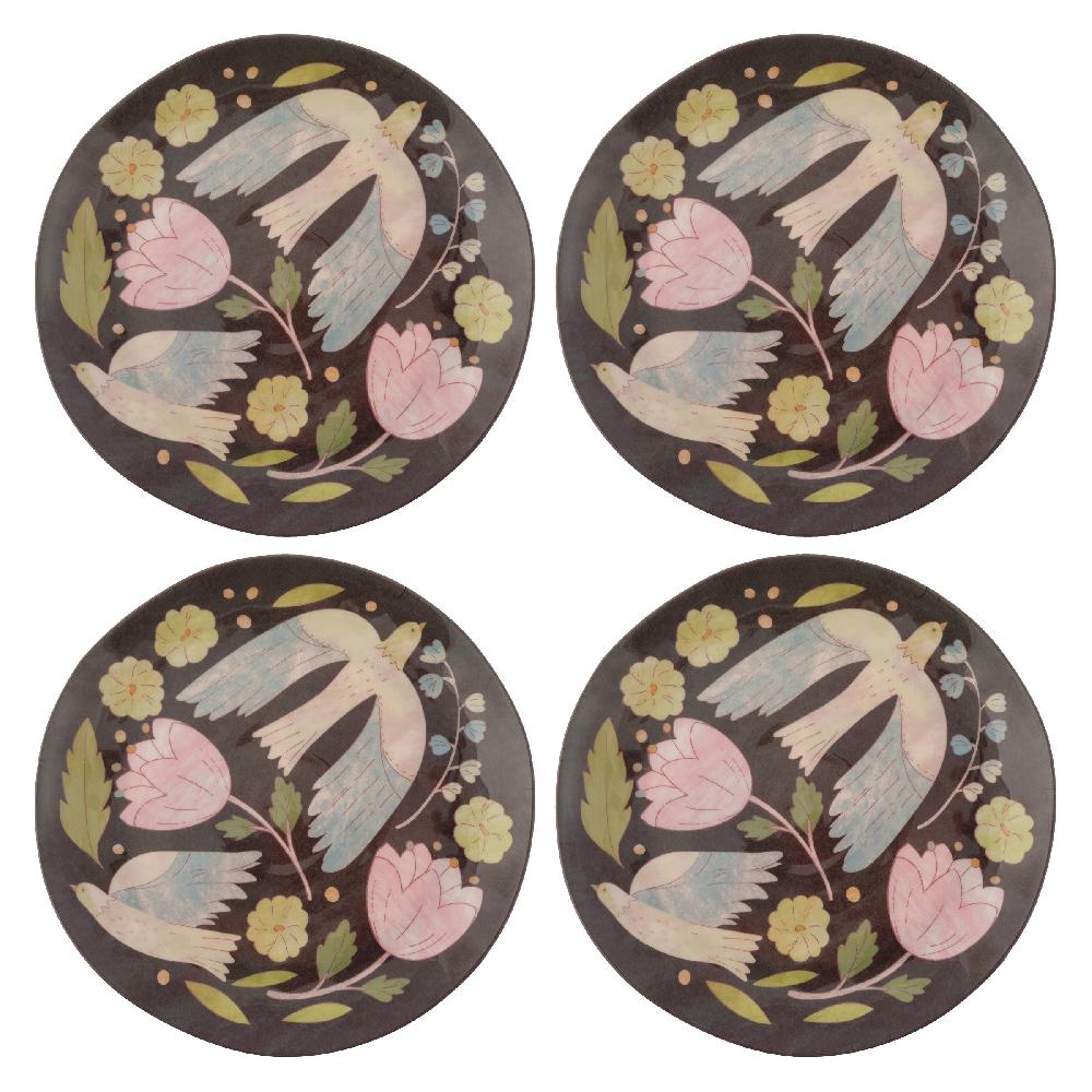 Karma Gifts Folklore Birds Melamine Salad Plates