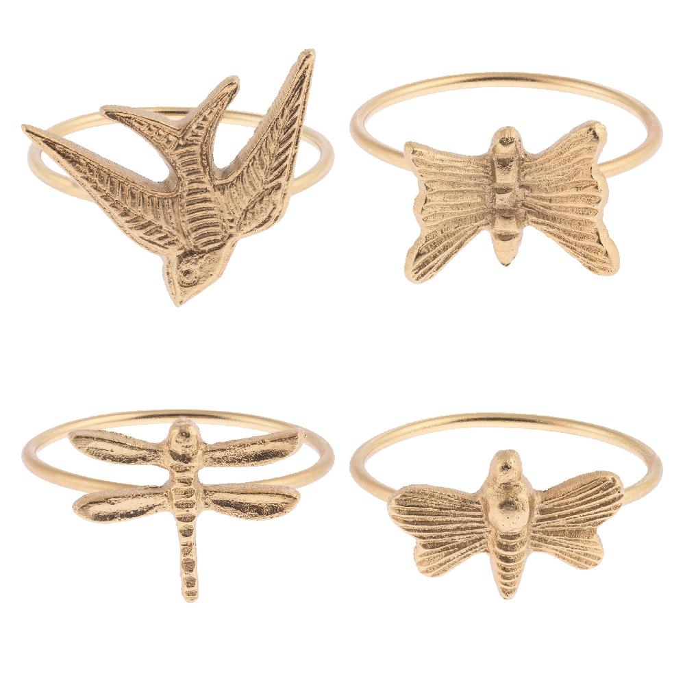 Karma Gifts Gold Austen Napkin Rings