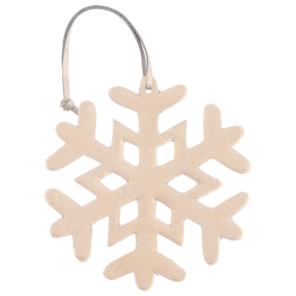 Karma Gifts Gold Leather Snowflake Ornaments