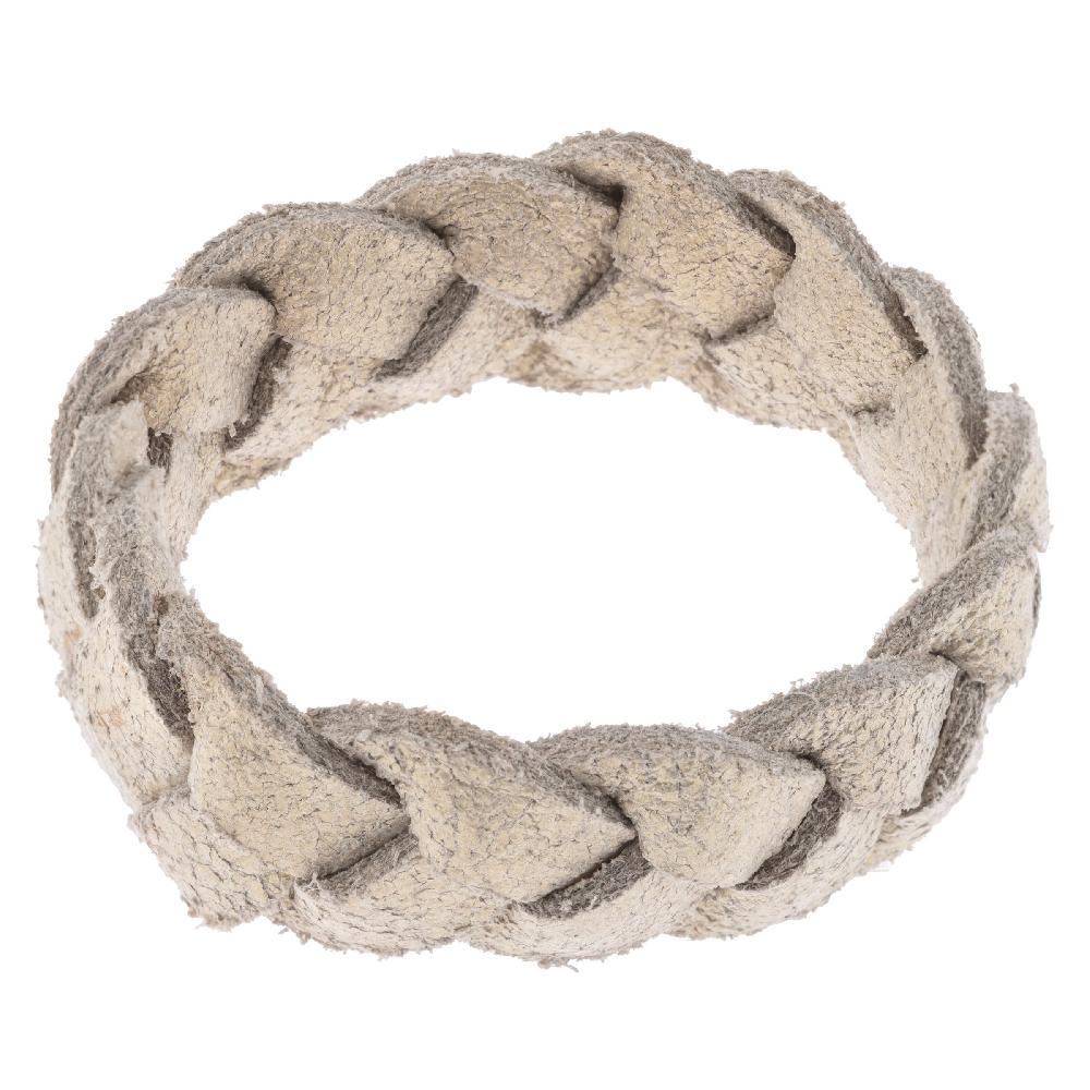 Karma Gifts Gold Leather Woven Napkin Rings