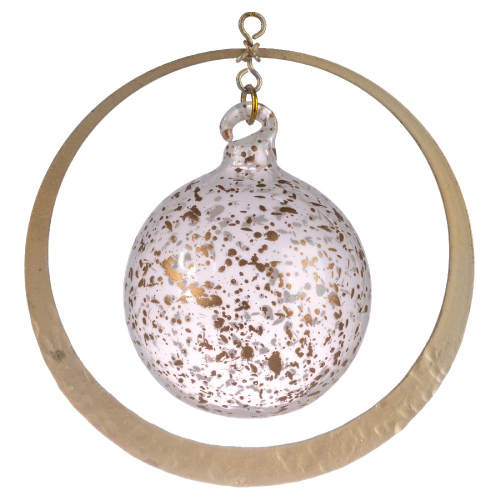karma gifts Gold Splatter Round Florence Ornament