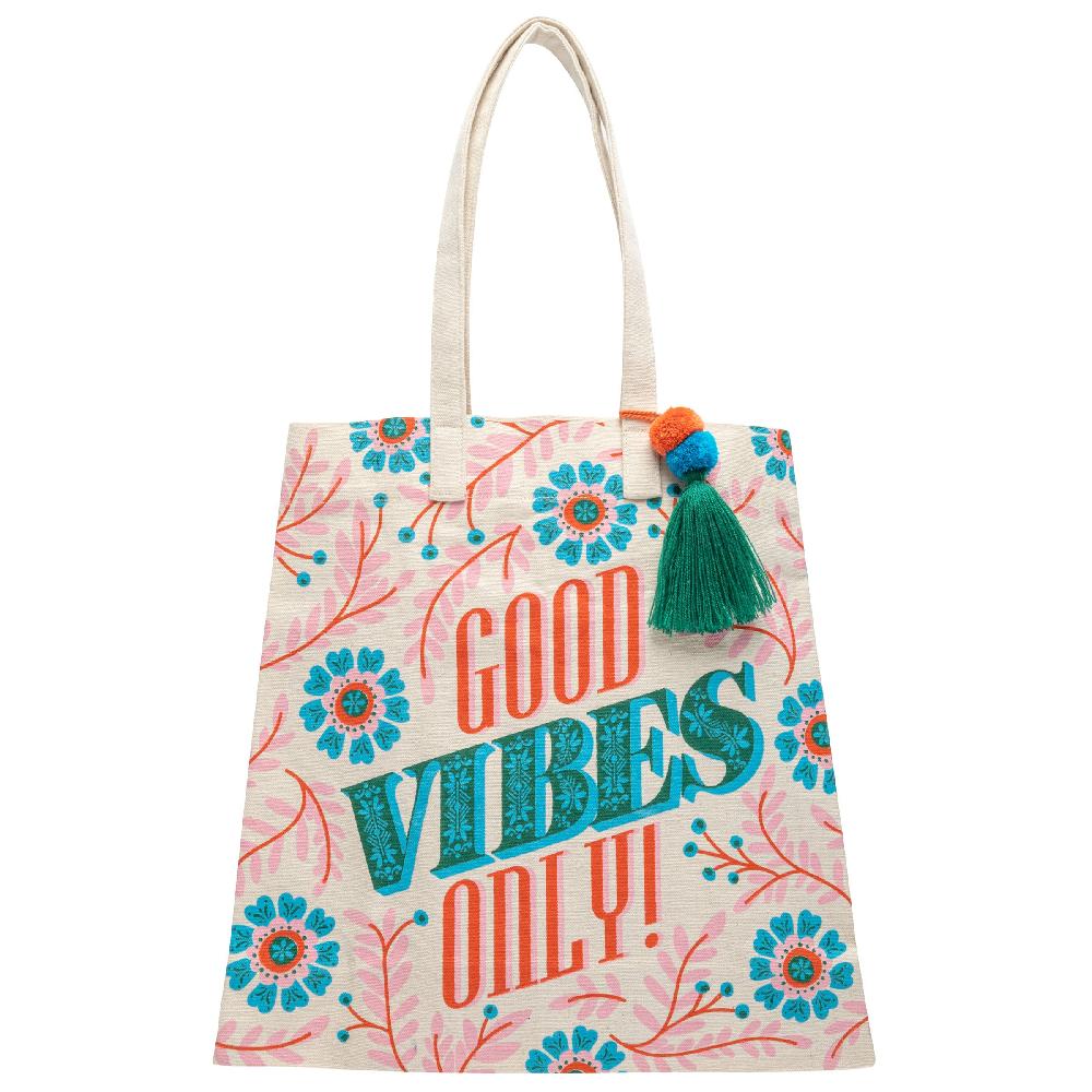 karma gifts Good Vibes Only Canvas Tote Bag