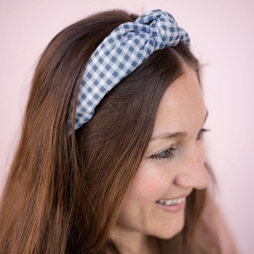Karma Gifts Gray Gingham Knot Headbands