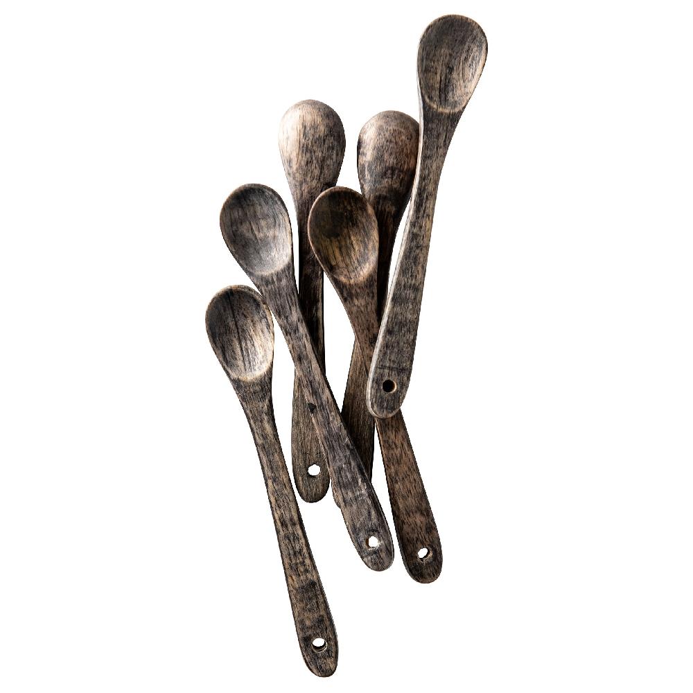 Karma Gifts Gray Set Of 6 Wood Tasting Spoons