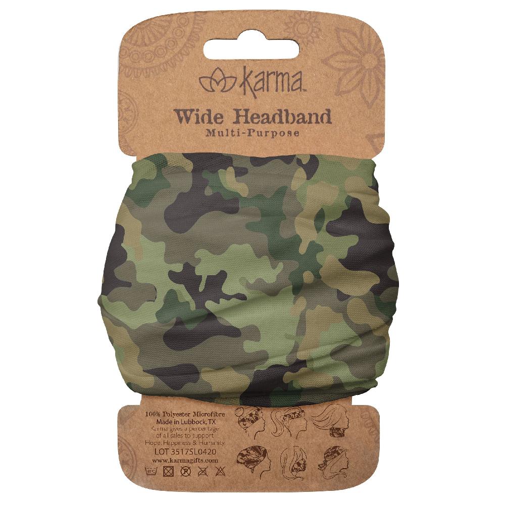 Karma Gifts Green Camo Wide Headbands