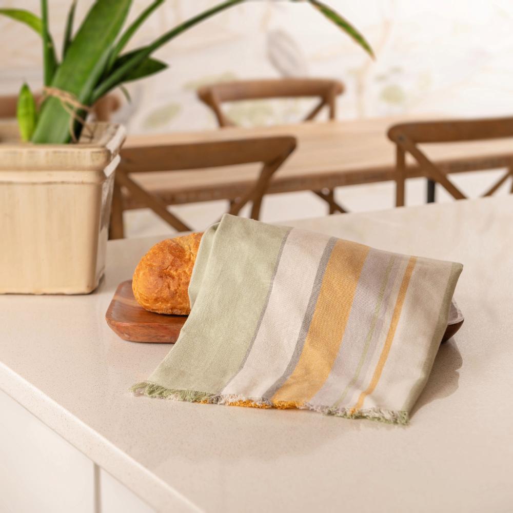 Karma Gifts Green/Mustard Waterfront Tea Towels