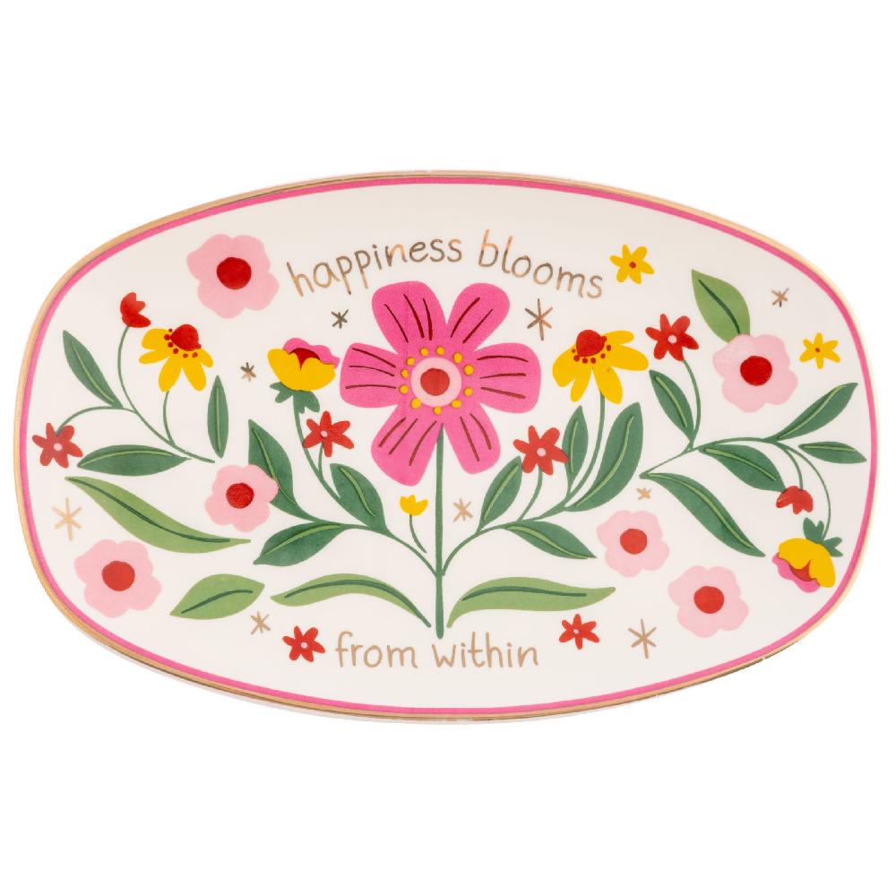 karma gifts Happiness Blooms Oval Trinket Tray