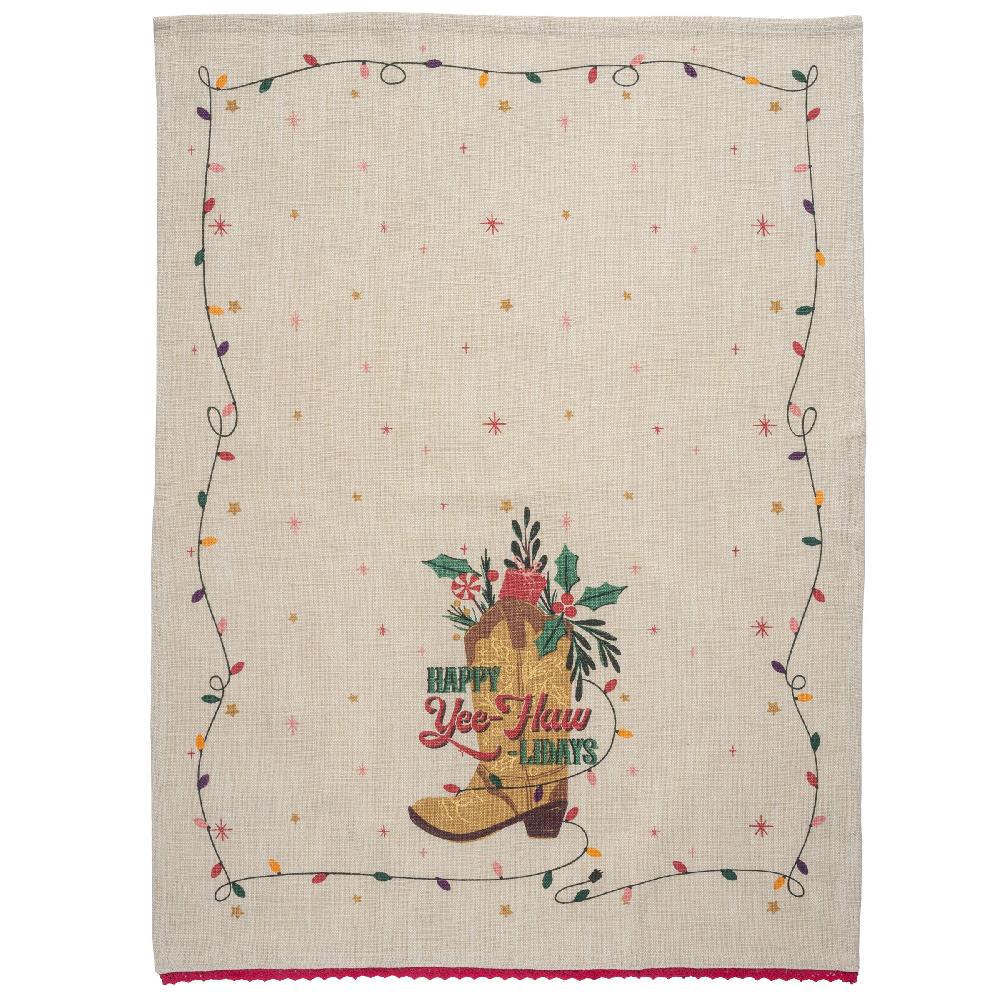 Karma Gifts Happy Yeehawlidays Holiday Tea Towel