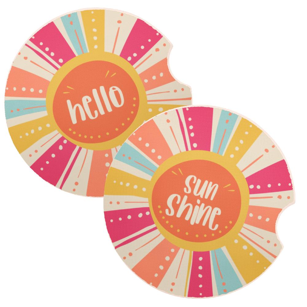 karma gifts Hello Sunshine Car Coasters