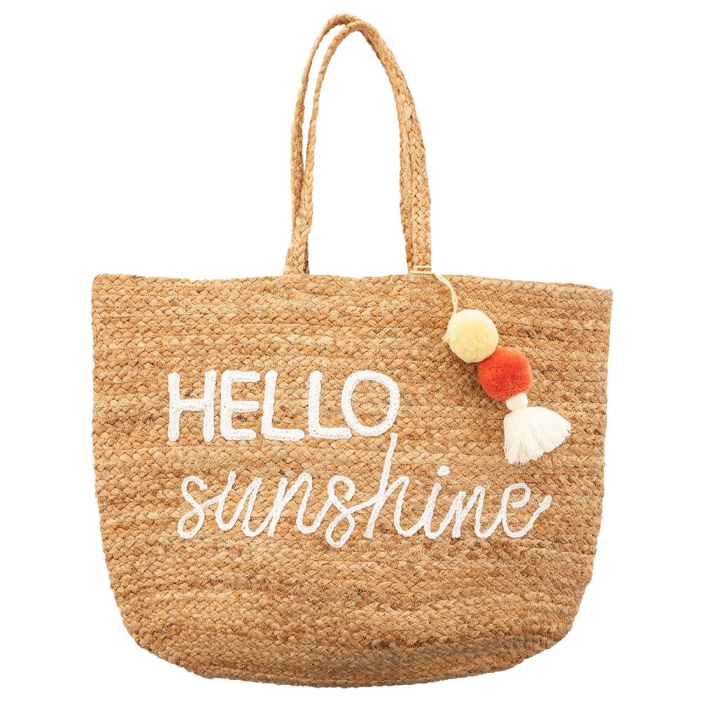 karma gifts Hello Sunshine Jute Beach Bag