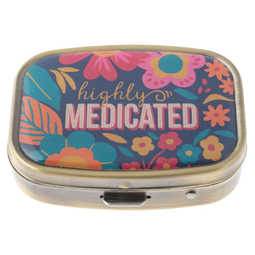 karma gifts Highly Medicated Small Metal Pill Case