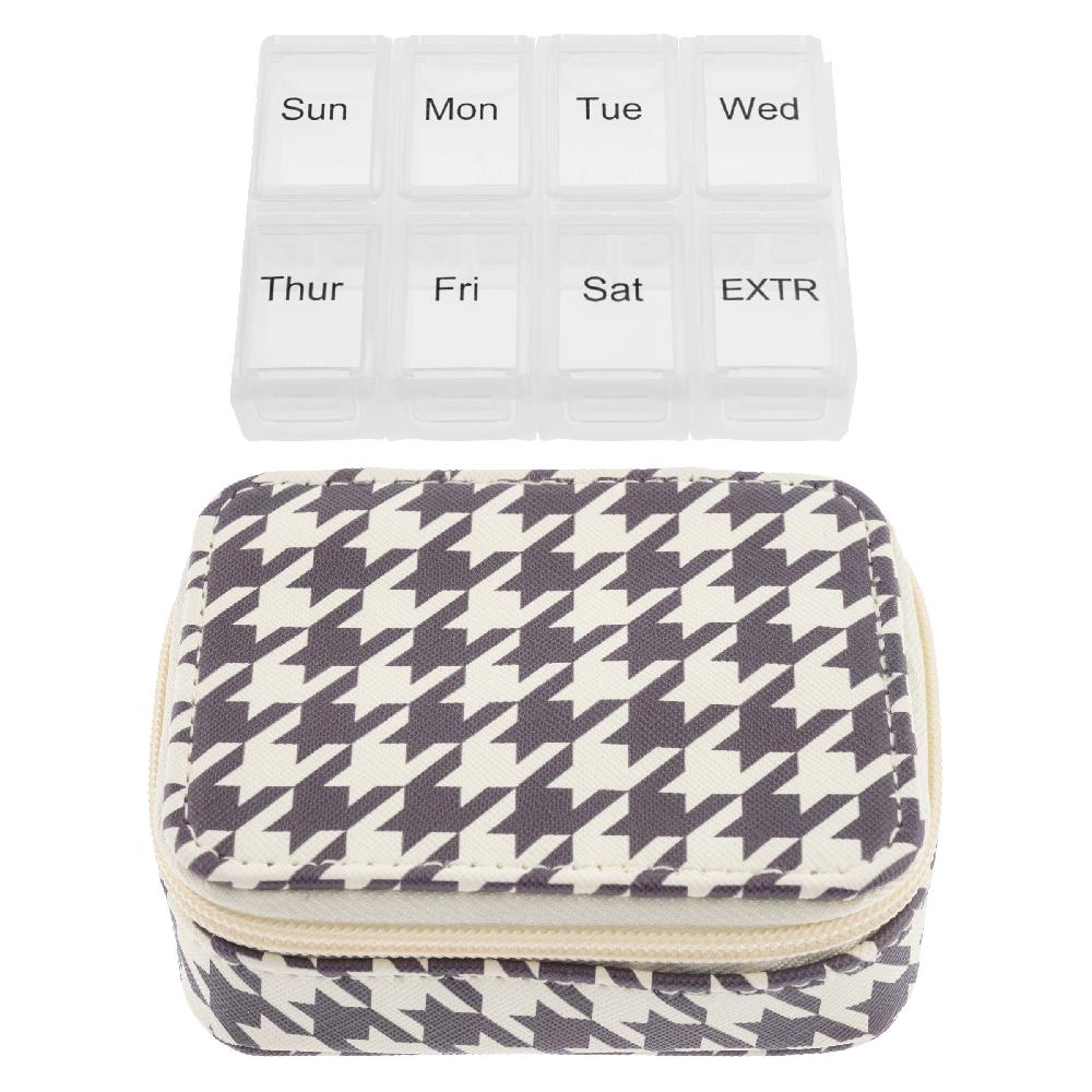 Karma Gifts Houndstooth Travel Pill Case
