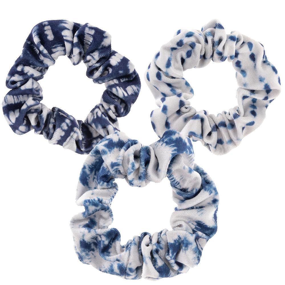 karma gifts Indigo Blue Velvet Scrunchies - 3 Pack