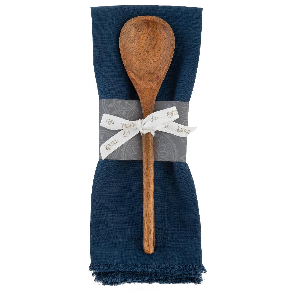 karma gifts Indigo Chelsea Tea Towel With Spoon