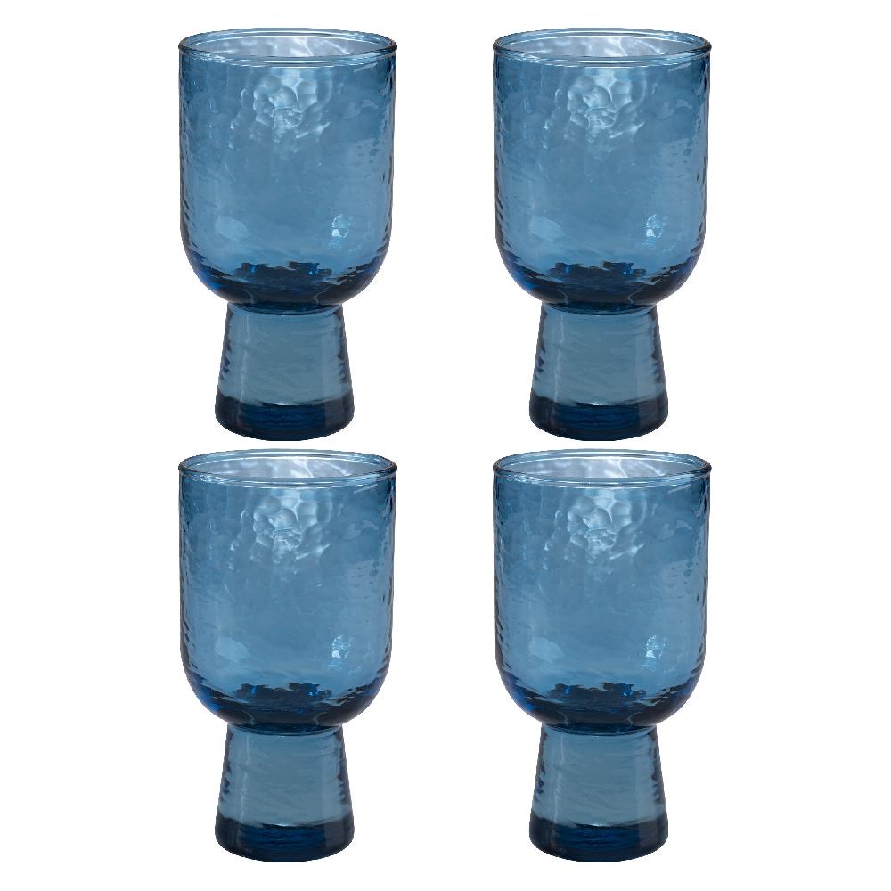 karma gifts Indigo Set of 4 Catalina Goblets Set