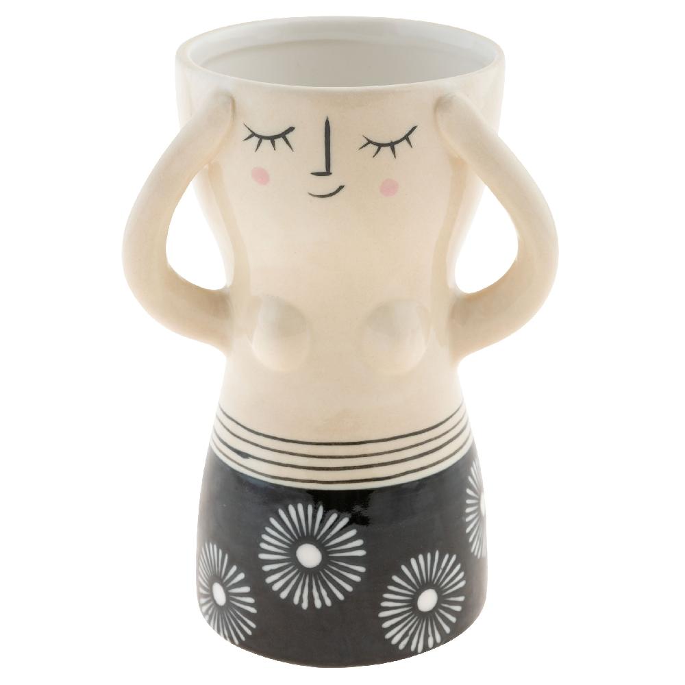karma gifts Ink Floral Reyna Busty Lady Vases