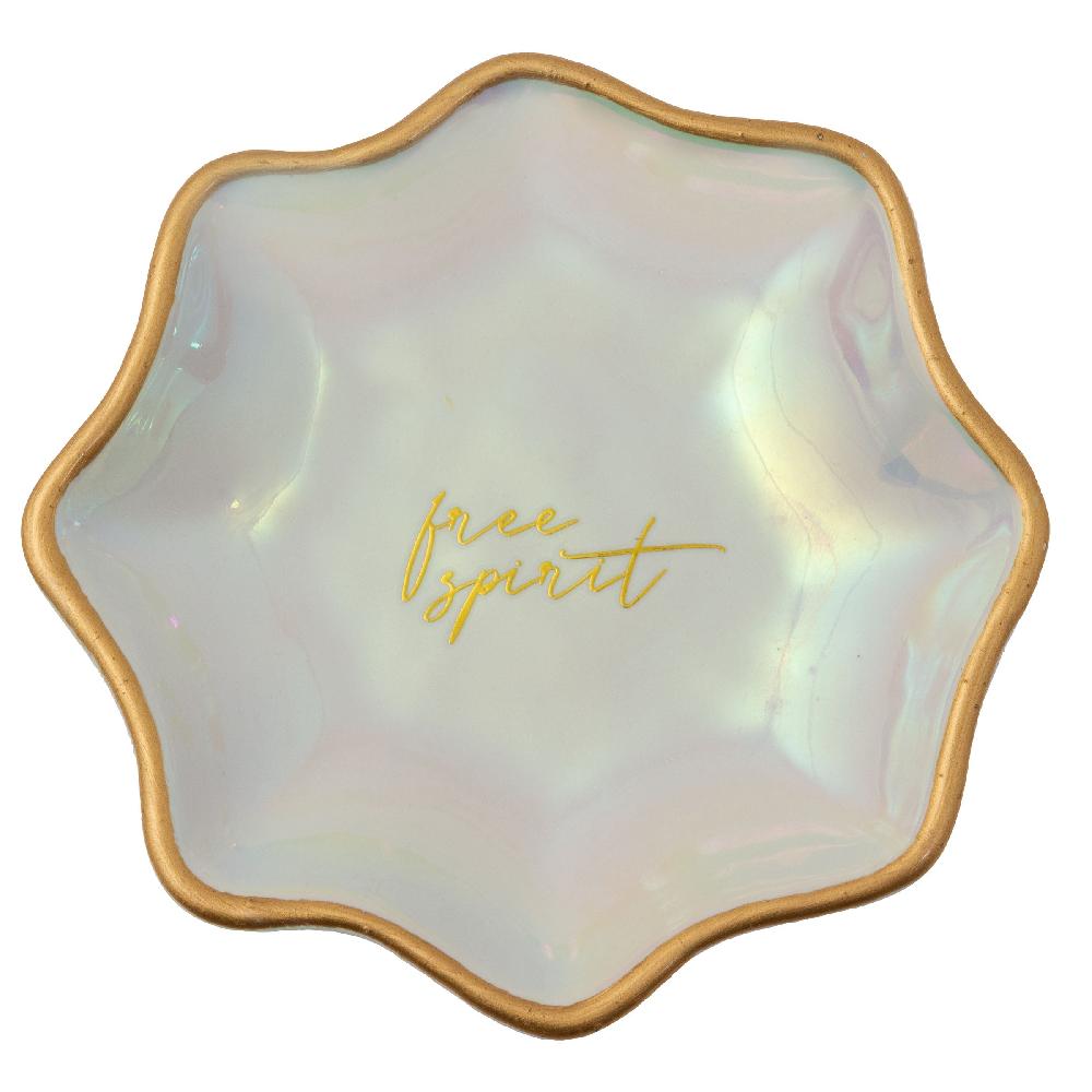 karma gifts Iridescent Large Shaped Trinket Trays