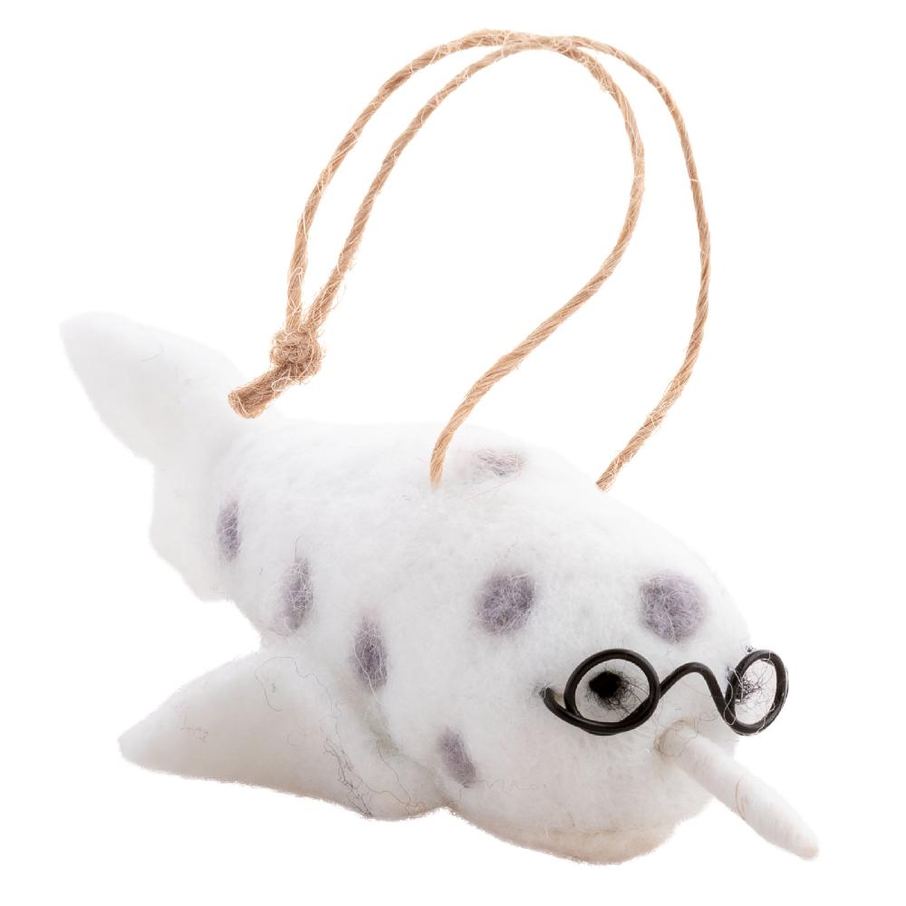 karma gifts Island Narwhal Felt Ornament