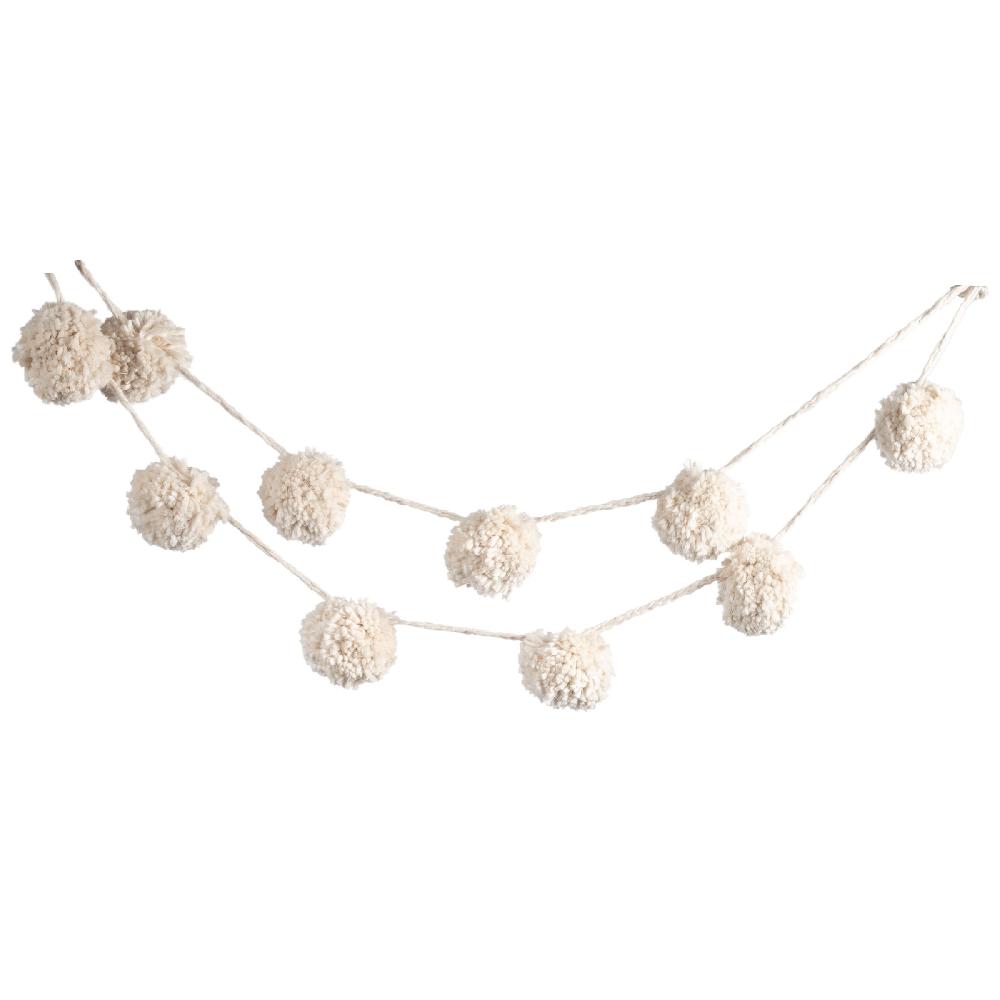 karma gifts Ivory Pom Pom Garland