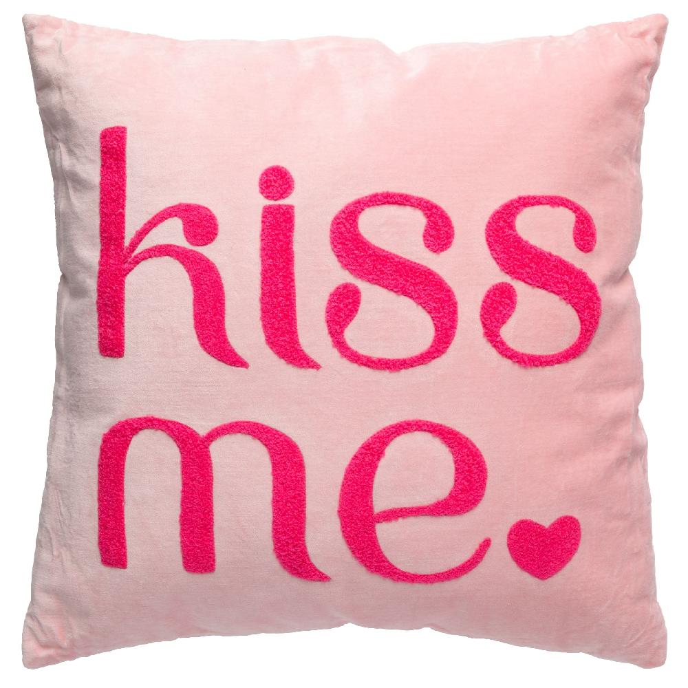 karma gifts Kiss Me Square Velvet Pillow