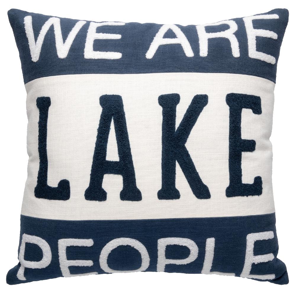 karma gifts Lake People Square Throw Pillows