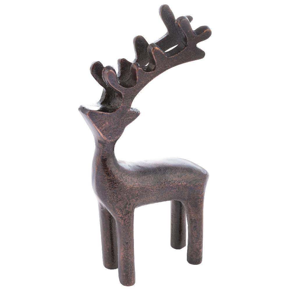 karma gifts Large Espresso Metal Reindeer Statue