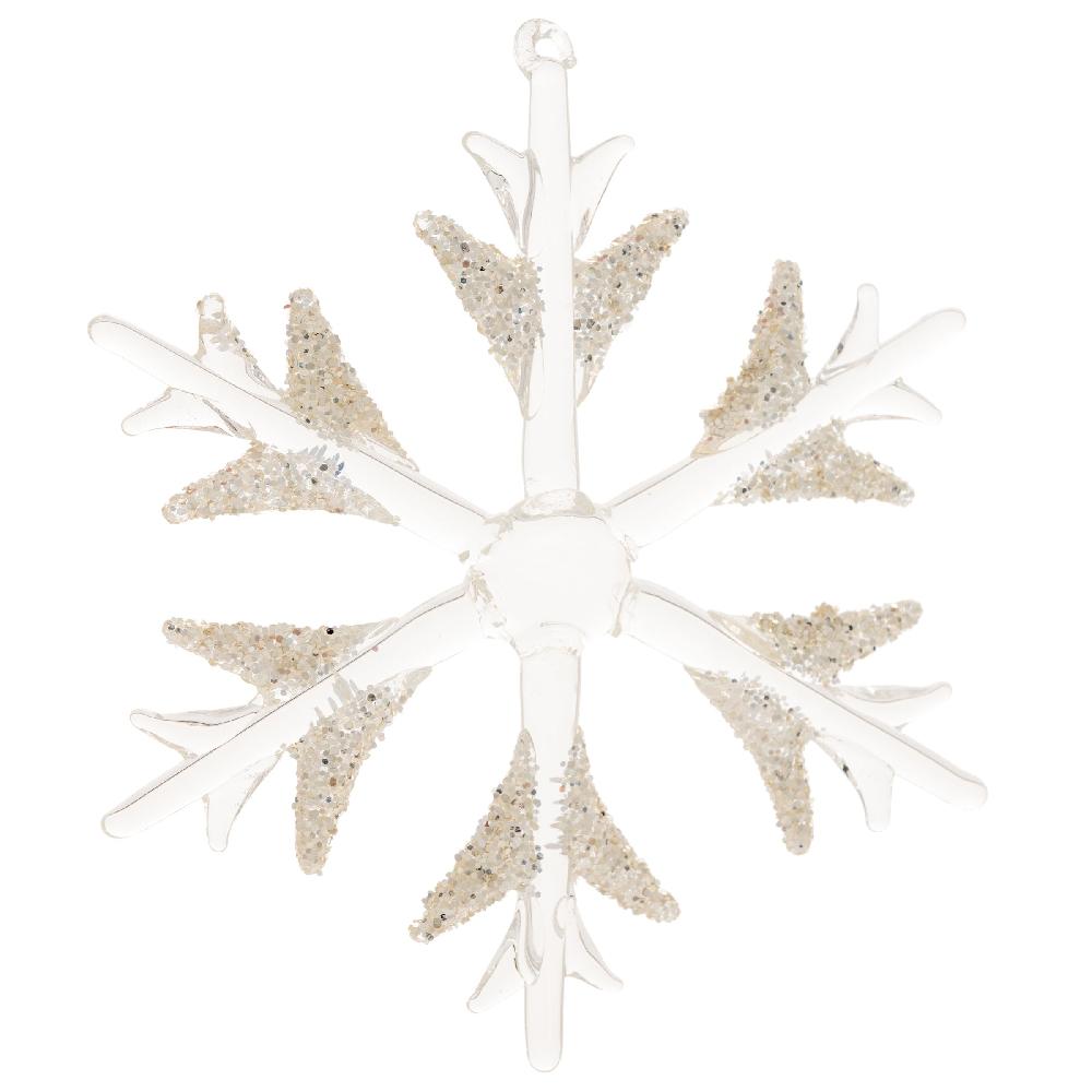 karma gifts Large Spike Snowflake Glass Ornament