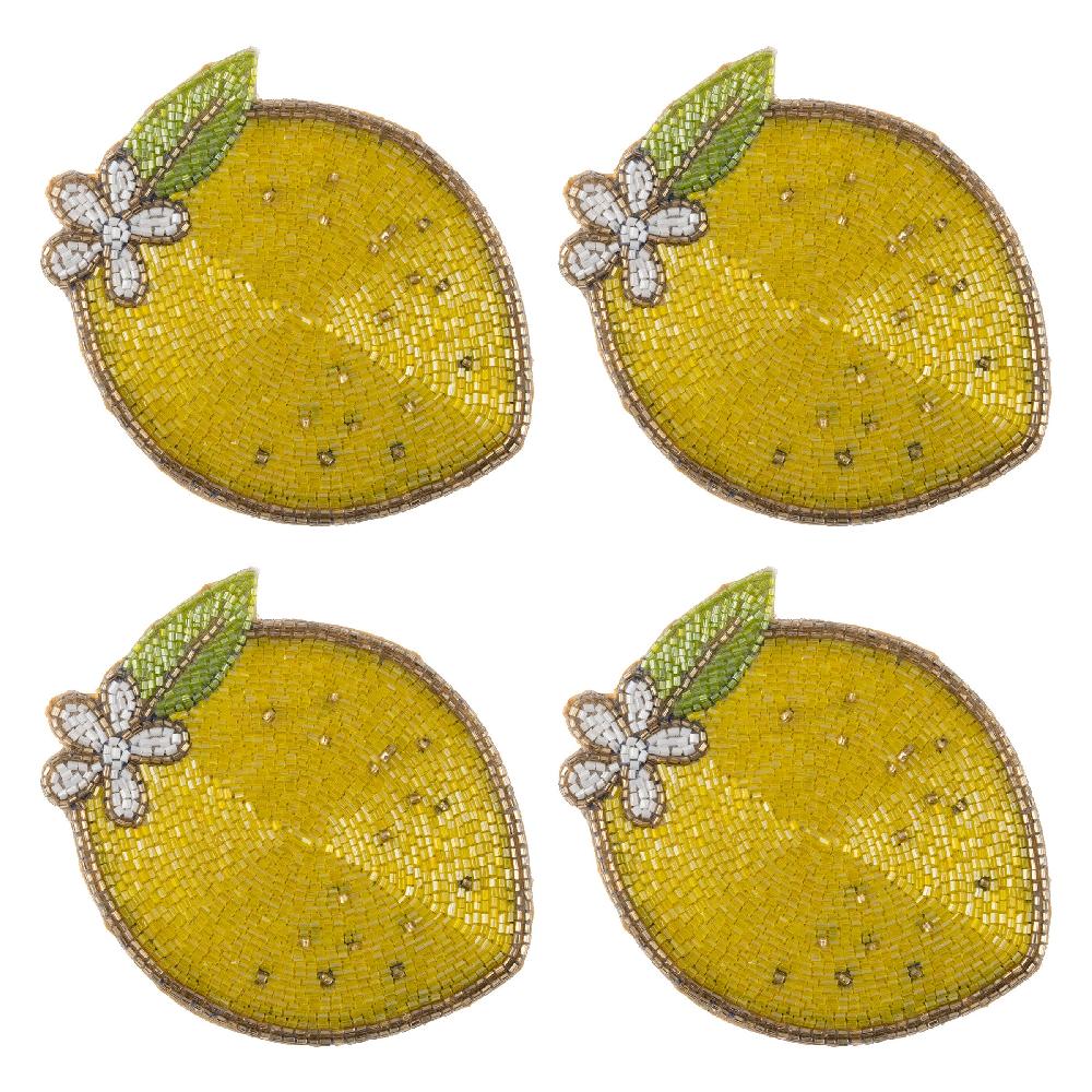 karma gifts Lemon Lemon Beaded Coasters