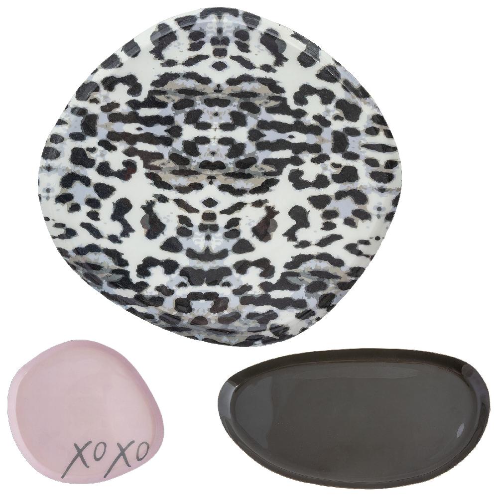 karma gifts Leopard Enamel Tray Set