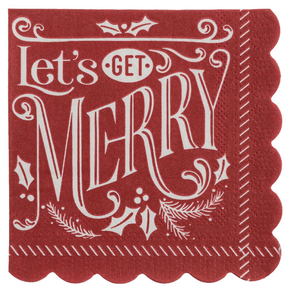 karma gifts Lets Get Merry Cocktail Paper Napkins