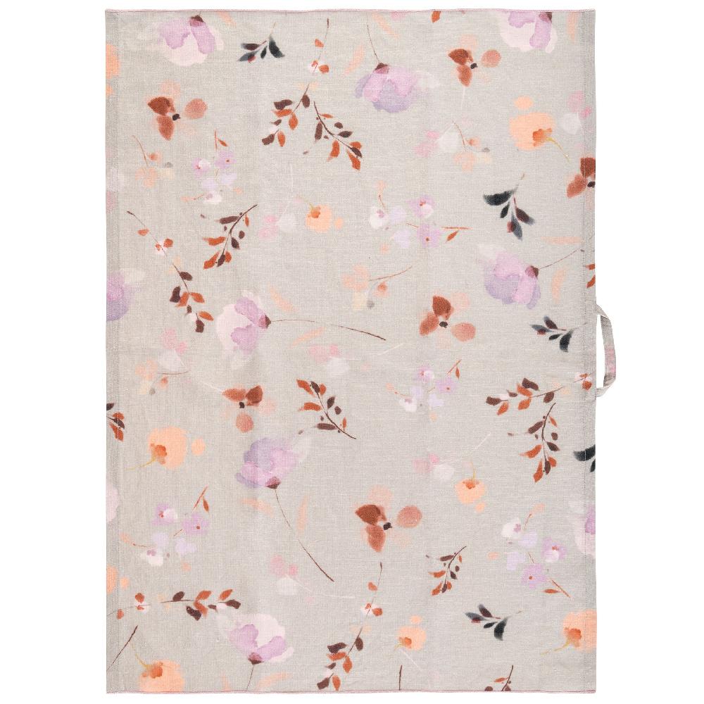 Karma Gifts Lilac Floral Linen Blend Tea Towel