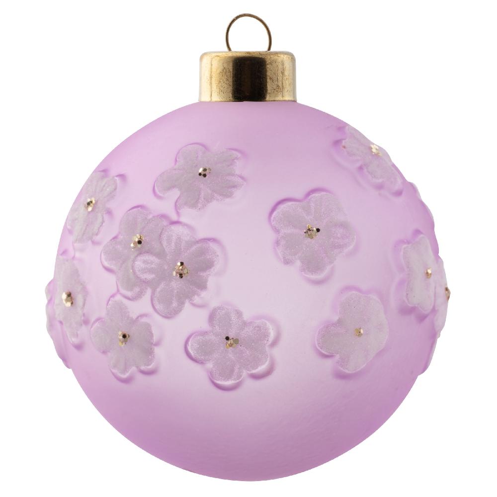 karma gifts Lilac Sugared Flower Glass Ornament