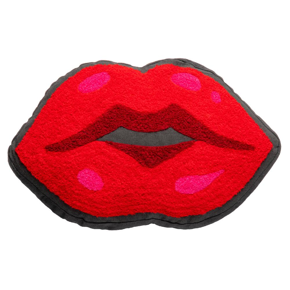 karma gifts Lips Shaped Embroidered Pillow