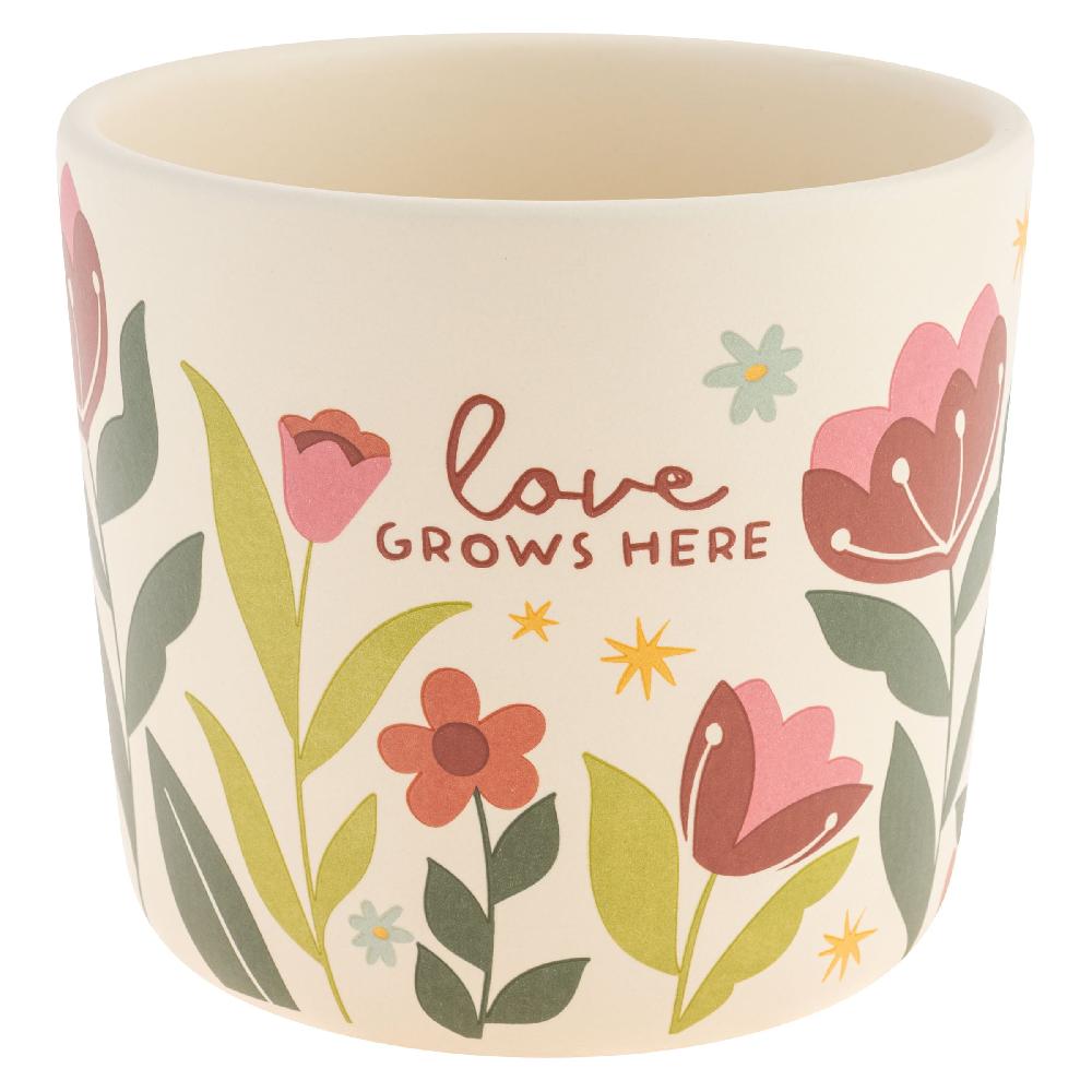 Karma Gifts Love Grows Here Ceramic Planters