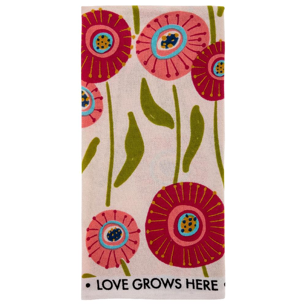 karma gifts Love Grows Here Shelly Tea Towel