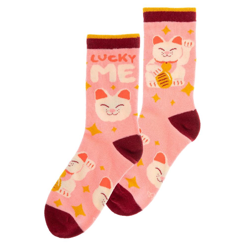 Karma Gifts Lucky Cat Crew Socks
