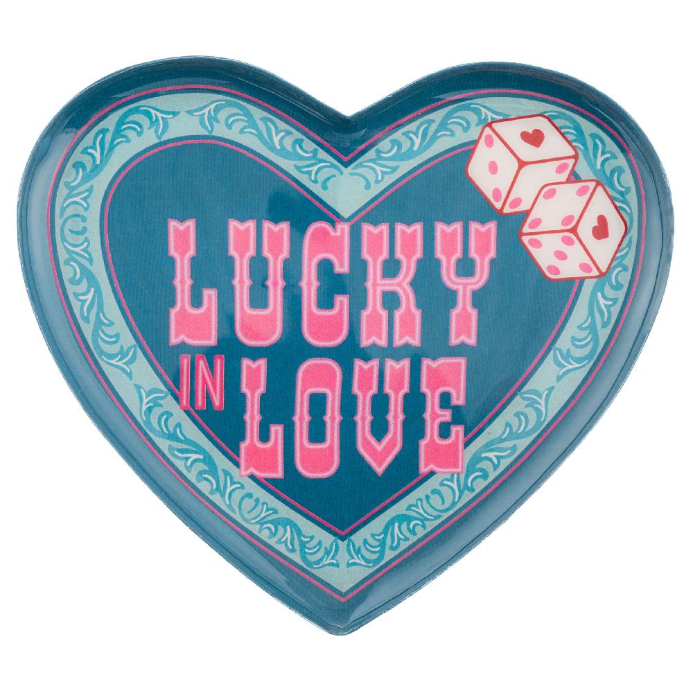 karma gifts Lucky in Love Small Heart Enamel Trays