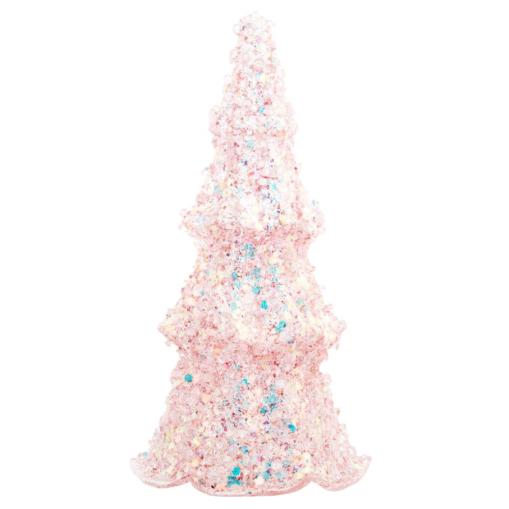 Karma Gifts Medium Pink Glitter Glass Tree